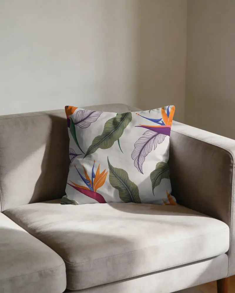 Modern Living Room Cushion Mockup On Minimalist Sofa For Home Decor Ideas