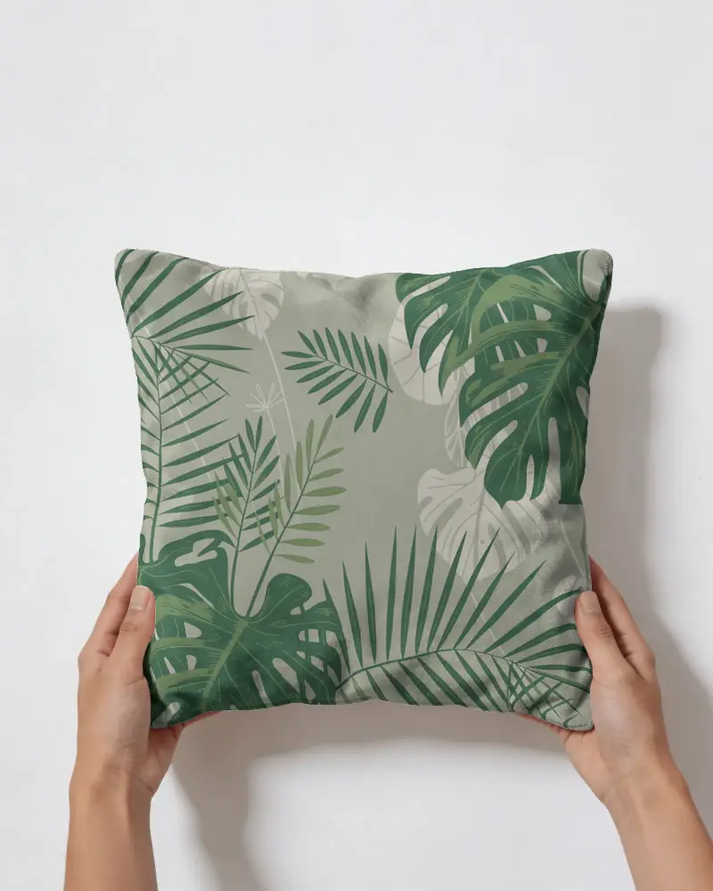 Velvet Cushion Mockup Showcasing Soft Texture Home Decor Setup For Interior Styling Presentation