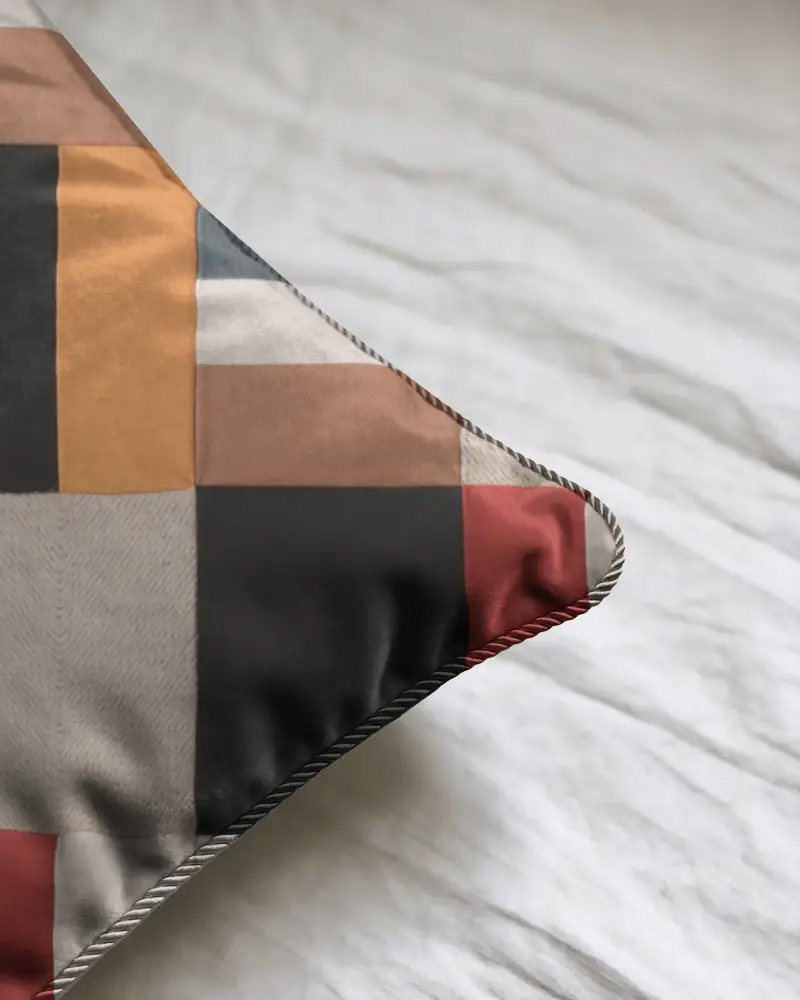 Luxurious Satin Cushion Mockup With Stitched Edges Perfect For Home Decor And Comfort Enhancement