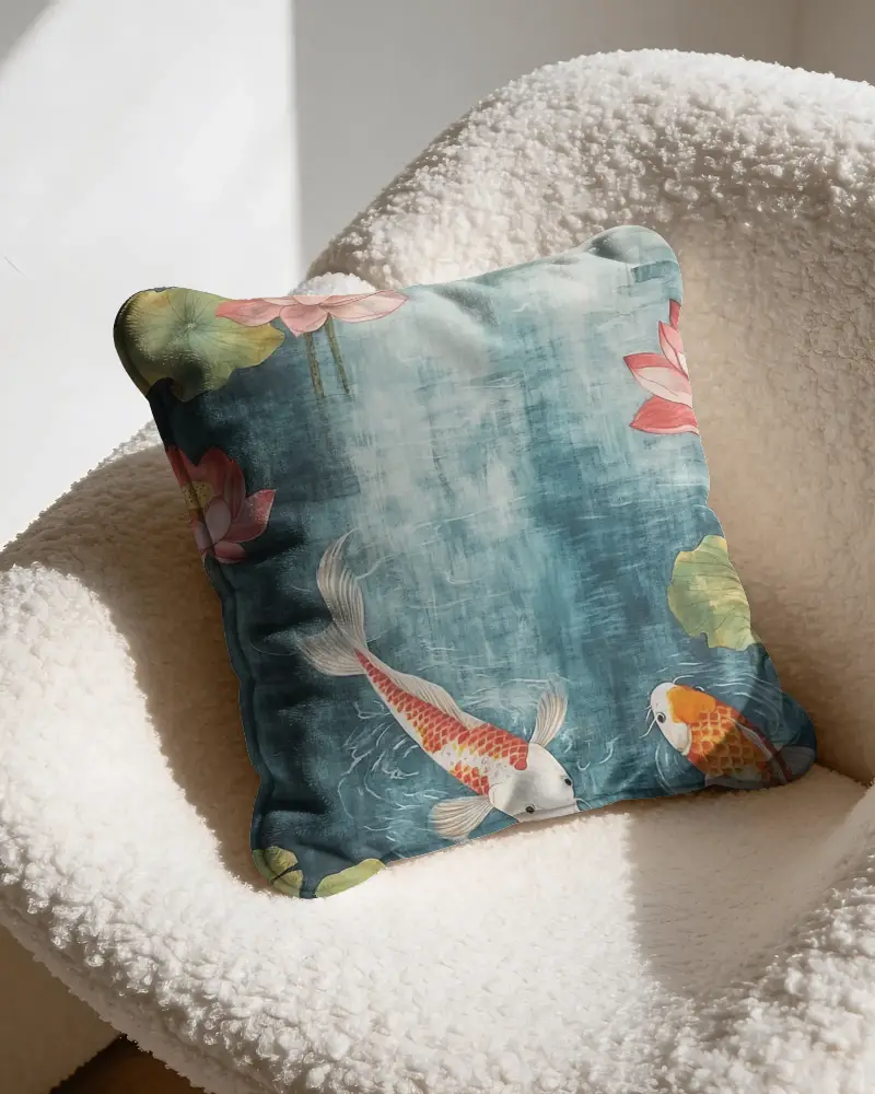 Plush Cushion Mockup On Soft Cozy Chair Perfect For Home Decor And Living Room Designs