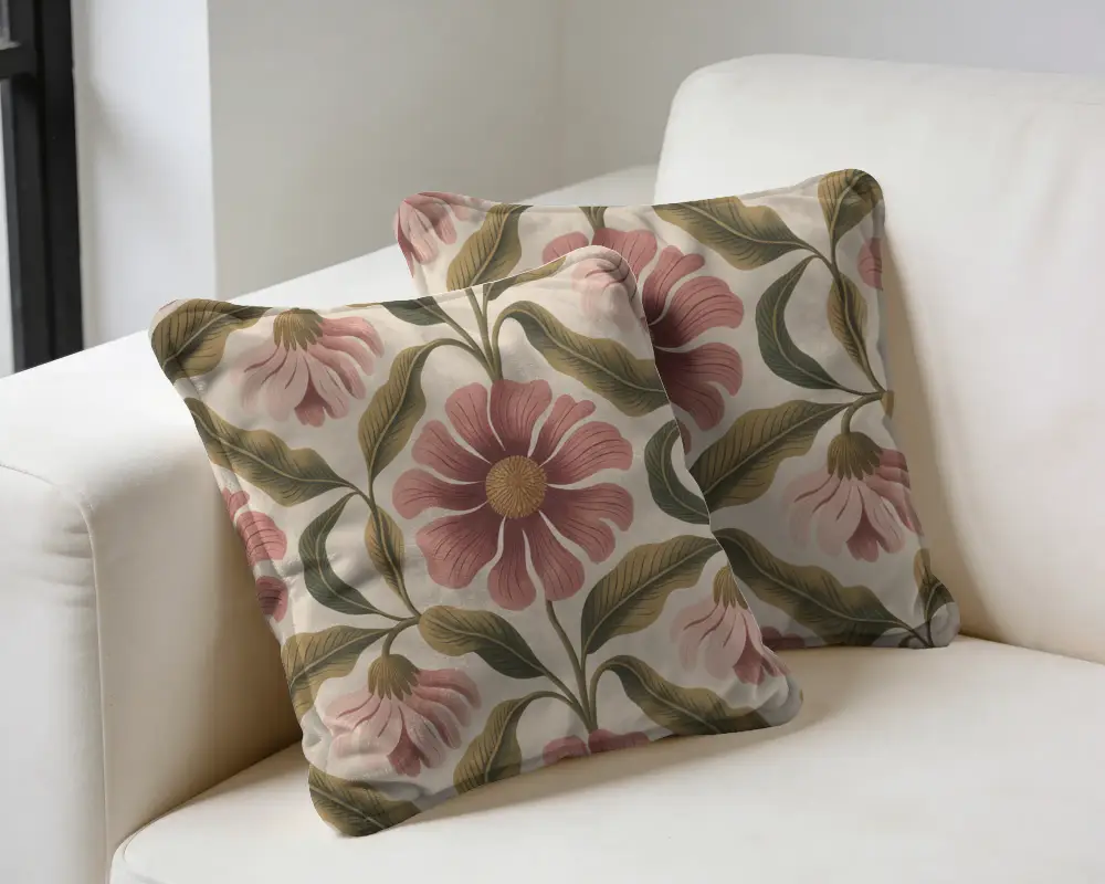 Luxury Soft Velvet Square Cushion Mockup For Home Decor And Interior Design Presentation