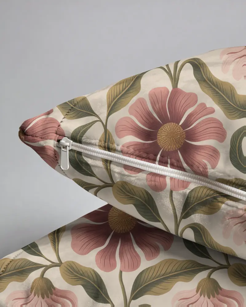 Soft Touch Satin Cushion Mockup Cover With Concealed Zipper For Easy Removal And Cleaning