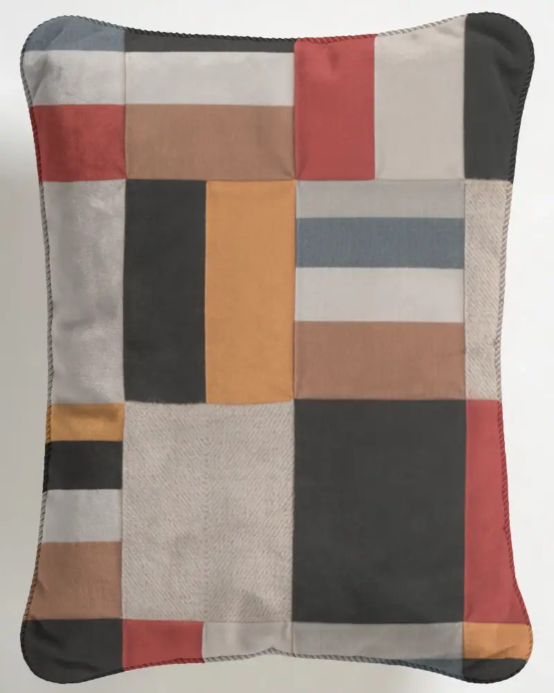 Square Velvet Cushion Mockup With Piped Border Perfect For Interior Design Presentations