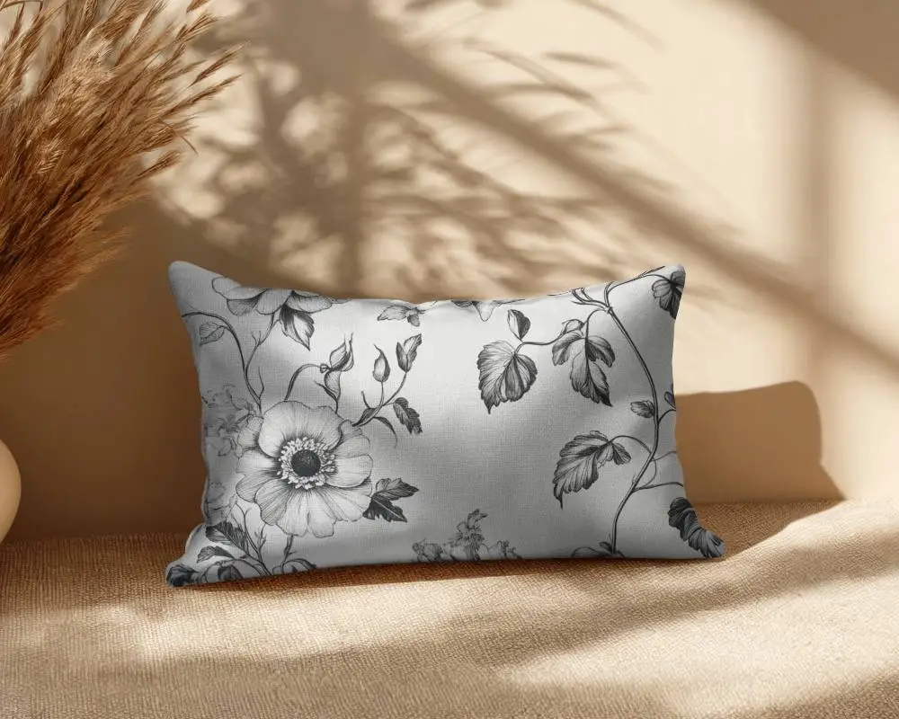 High Quality Rectangular Pillow Mockup With Natural Light And Shadow Effect Background