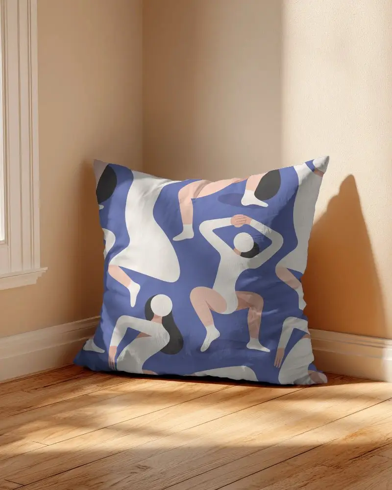 Cozy Floor Cushion Mockup With Natural Light Shadow For Home Decor