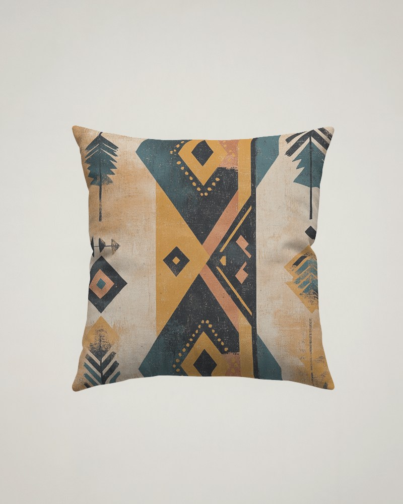 Minimalist Cushion Mockup Floating Against Clean White Background Textured Fabric With Subtle Natural Speckles 014