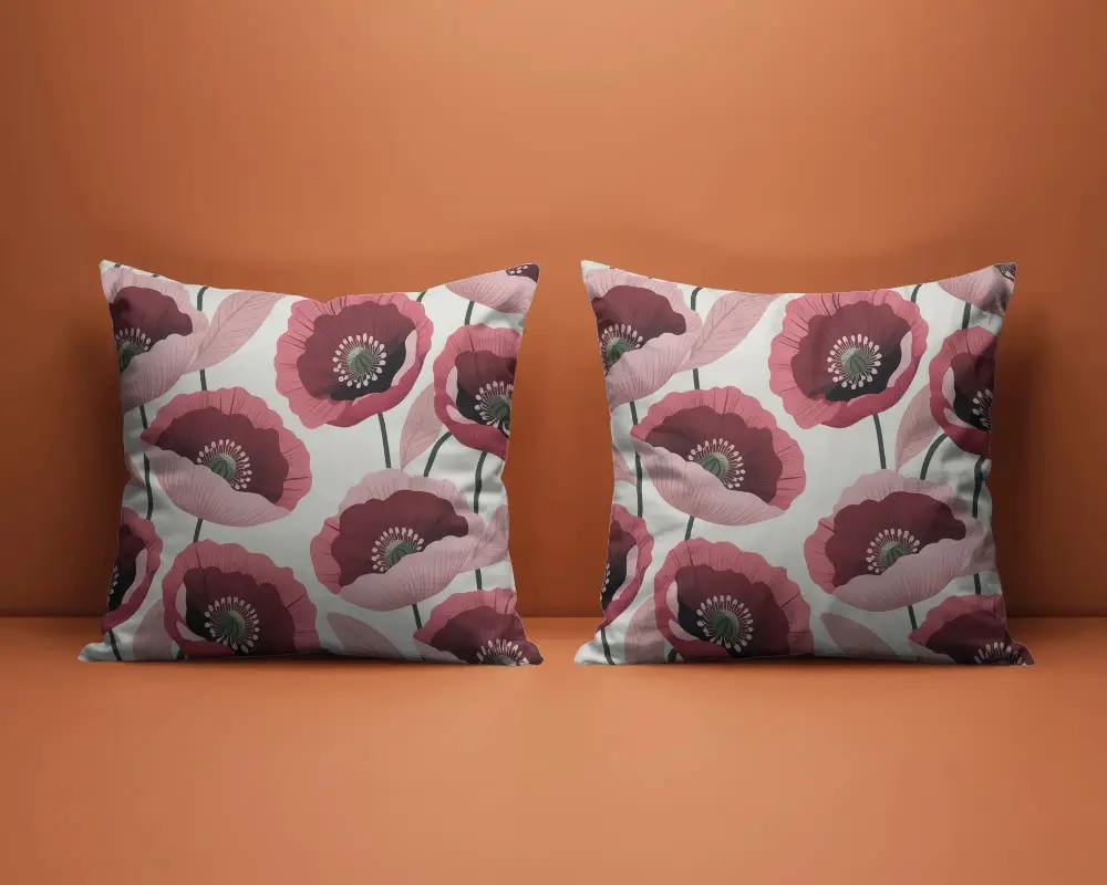 Square Cushion Mockup For Home Decor And Custom Fabric Printing Pillow Template