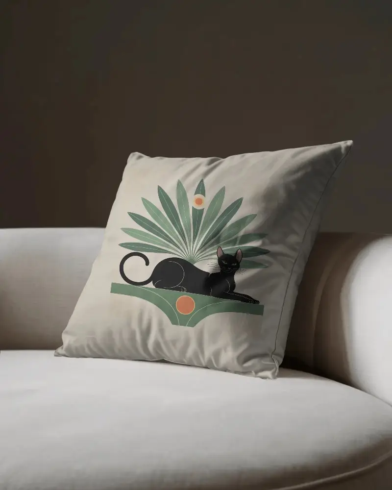 Luxury Textured Cushion Mockup On Modern Sofa Perfect For Interior Design Presentation