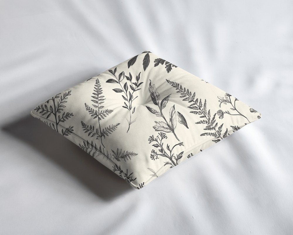 Angled Soft Cushion Mockup On White Surface With Subtle Light And Shadows Minimal And Clean Design 023