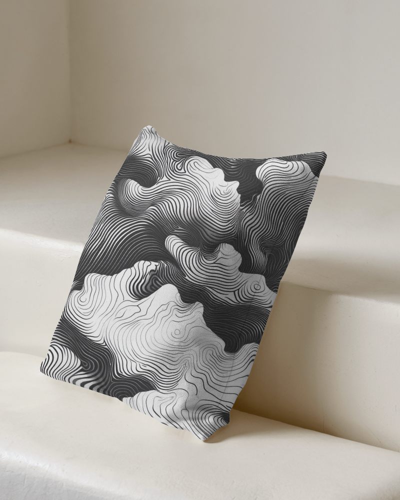 Modern Minimalist Cushion Mockup On White Steps With Soft Natural Lighting Clean And Elegant Presentation 024