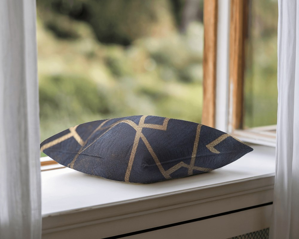 Sunlit Window Cushion Mockup Soft Pillow Resting On White Wooden Sill With Greenery View Cozy And Tranquil Ambience 027