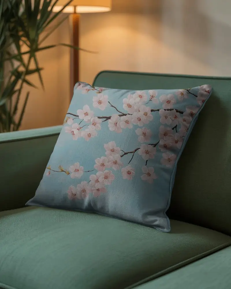 Plush Square Cushion Mockup On Sofa For Cozy Home Decor And Living Room Interior Design Ideas