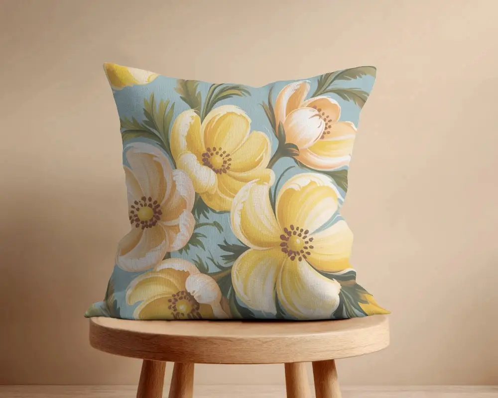 High Quality Linen Textured Square Cushion Mockup For Home And Living Space Presentation