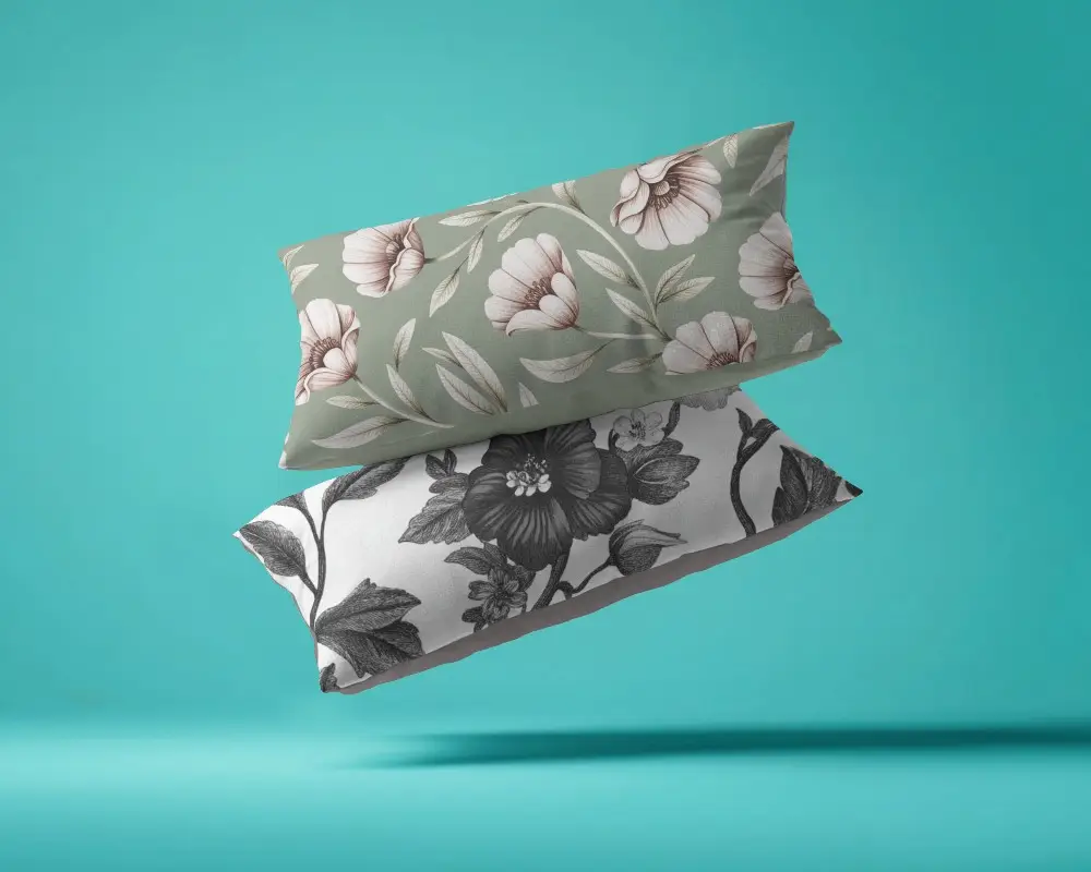 Realistic Floating Pillows Mockup For Textile Design And Custom Home Accessory Presentations