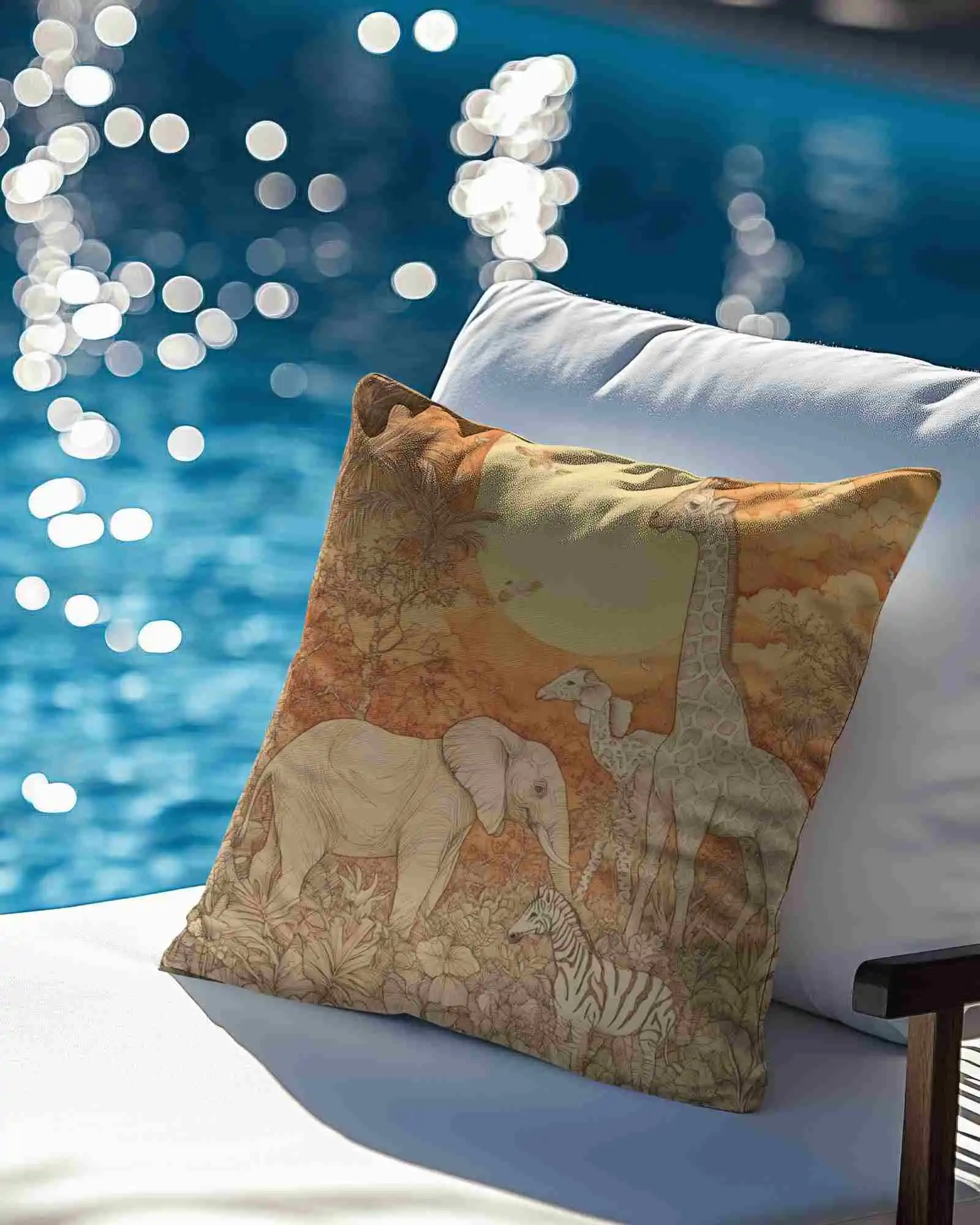 Scandinavian Lounge Cushion Mockup On Sherpa Chair With Soft Curtains And Neutral Tones Cozy And Minimal Interior Style