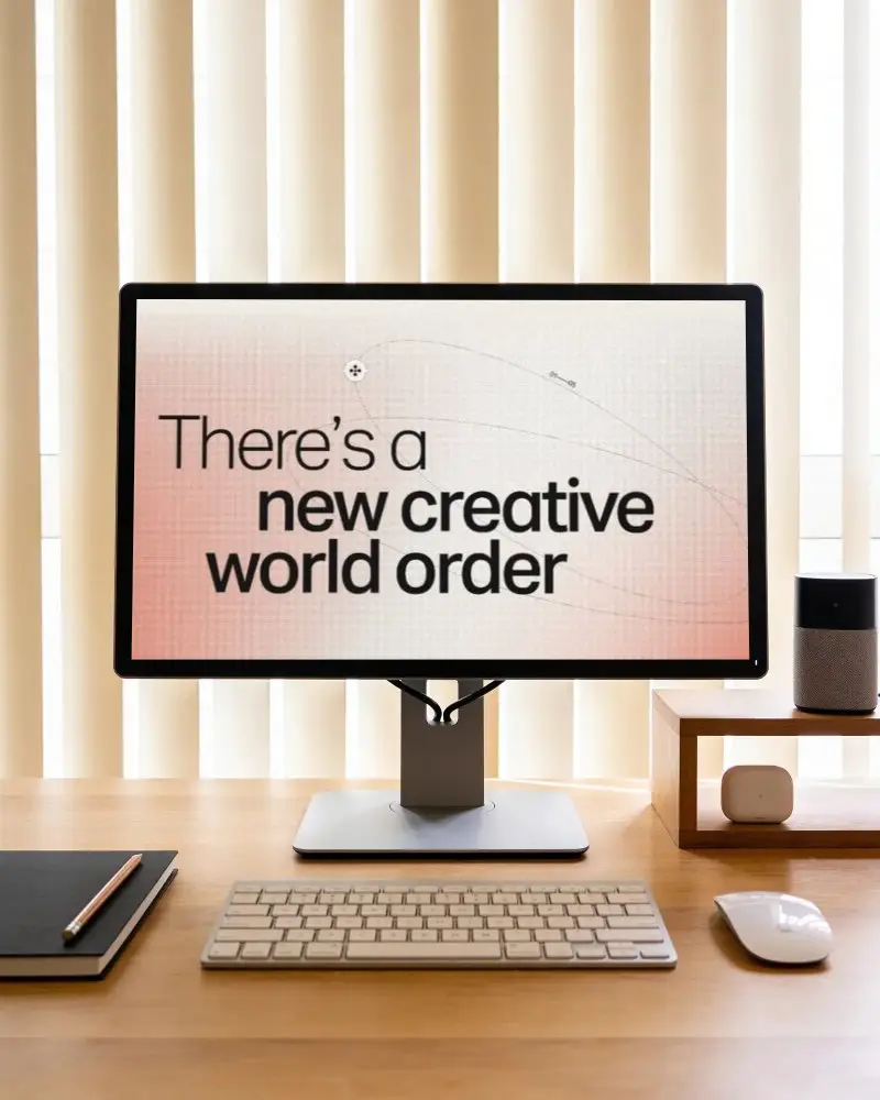 Modern Minimalist Hp Desktop Mockup With Keyboard Mouse And Accessories For Workspace Display