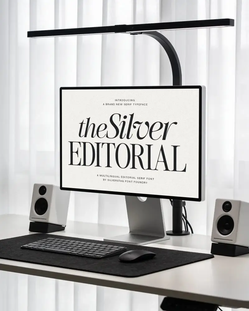 Professional Lenovo Pdesktop Computer Mockup With Dual Speakers And Led Desk Lamp