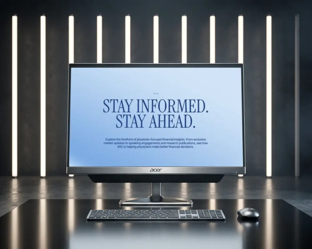 Modern Acer Desktop Mockup With Wireless Keyboard And Mouse In Minimalist Tech Office
