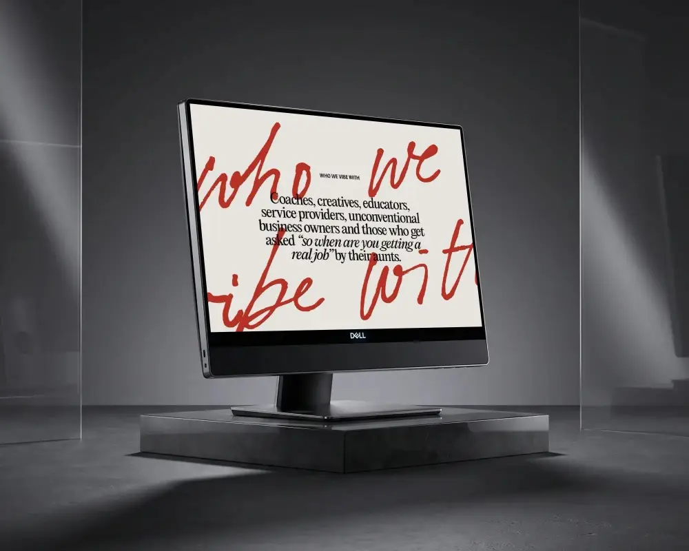 Modern Dell Desktop Mockup Standing On Platform For Technology Showcase And Presentation