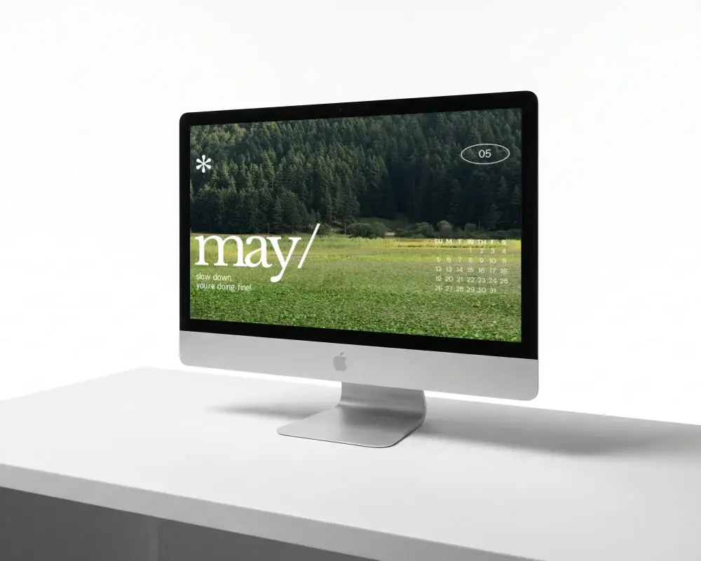 Sleek Minimalistic Apple Desktop Mockup With Edge To Edge Display For Creative Presentation