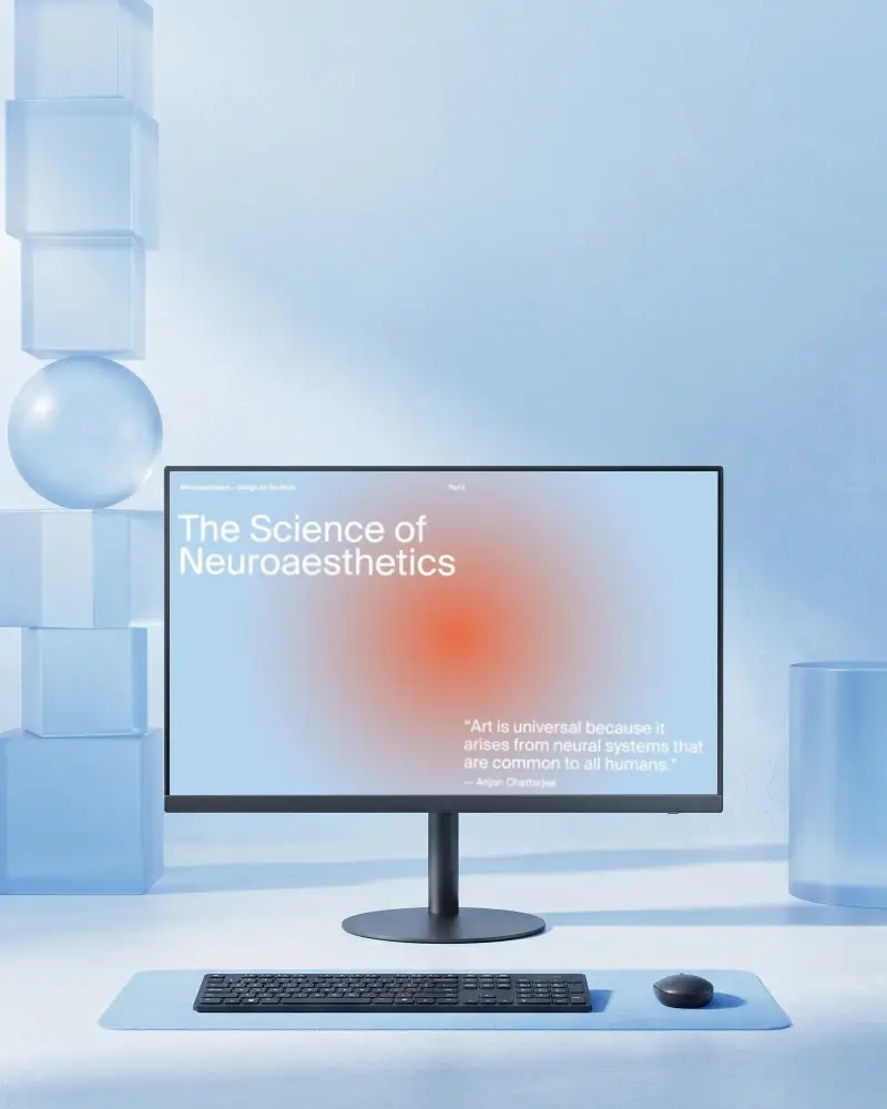 Modern Minimalist Dell Desktop Mockup With Wired Keyboard And Mouse For Digital Showcases