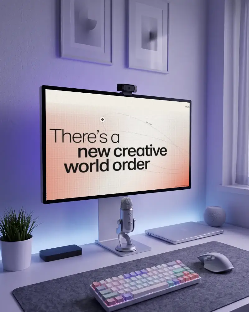Modern Minimalist Hp Digital Workstation Setup With Hp Desktop Mockup Keyboard And Accessories