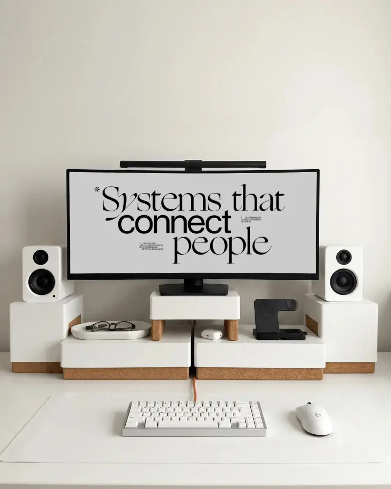 Organized Asus Desktop Mockup Home Office Setup With Sleek Technology Arrangement