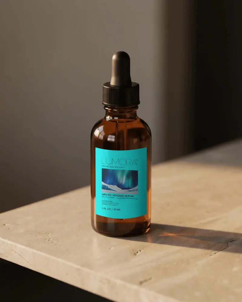 Amber Glass Dropper Bottle For Cosmetic Serums And Essential Oil Packaging Mockup