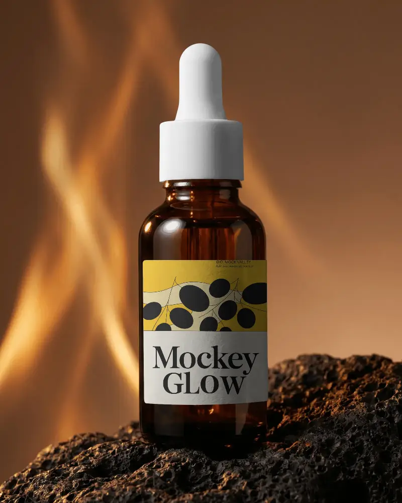Premium Dropper Bottle Mockup For Cosmetic Serums And Essential Oil Packaging Presentations