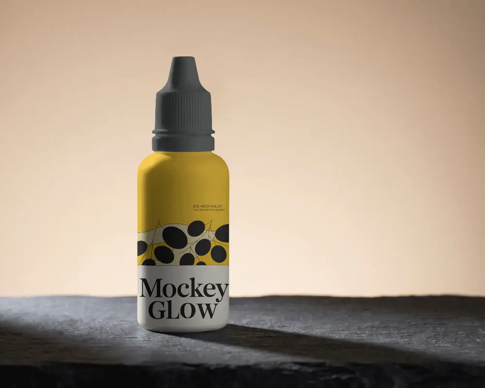 Minimalistic Dropper Bottle Mockup For Cosmetic Serum Packaging And Essential Oil Label Design