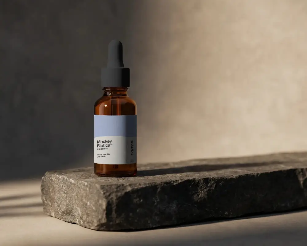Realistic Liquid Dropper Bottle Mockup For Skincare Product Promotion And Advertising