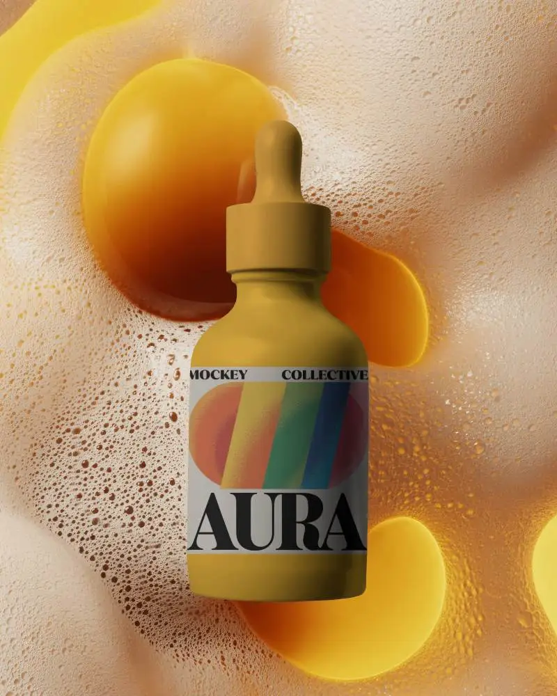 Dropper Bottle Mockup For Cosmetic Serums Skincare Packaging Design Presentation Template