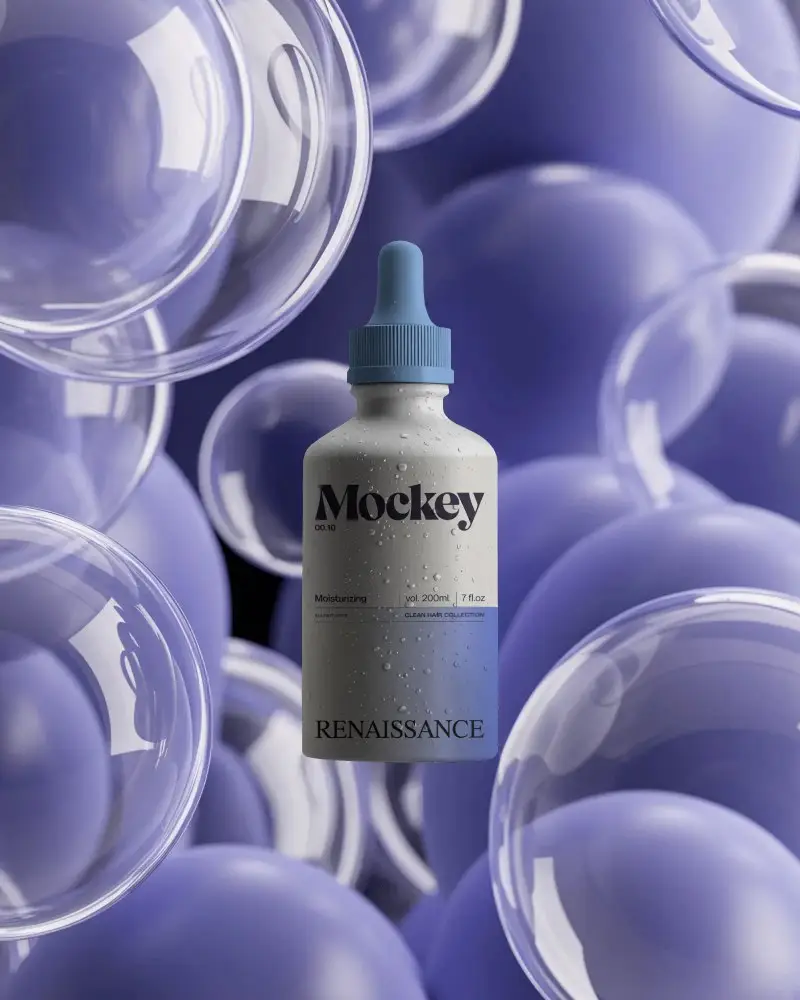 Premium Dropper Bottle Mockup For Cosmetics Serums And Essential Oils Product Presentation