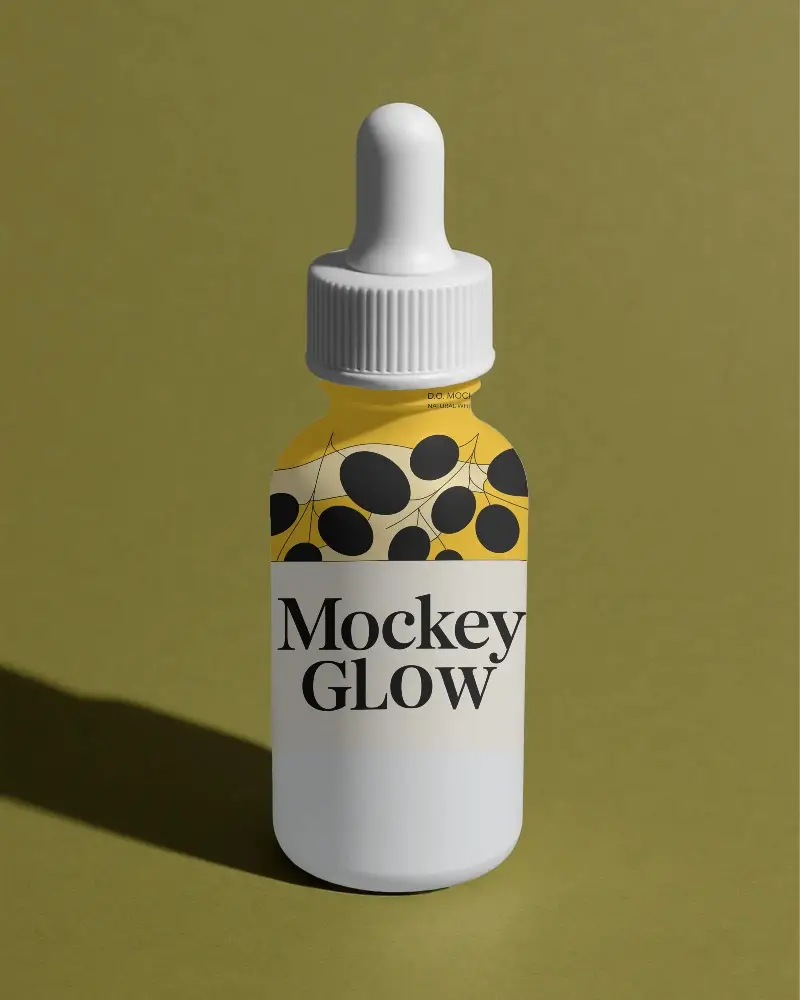 Realistic Dropper Bottle Mockup Perfect For Essential Oils Vitamins And Tinctures