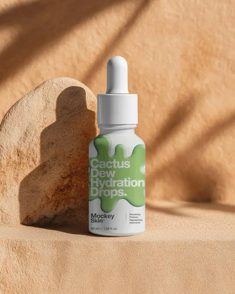 Realistic Dropper Bottle Mockups Template For Skincare Serum Branding And Product Display 