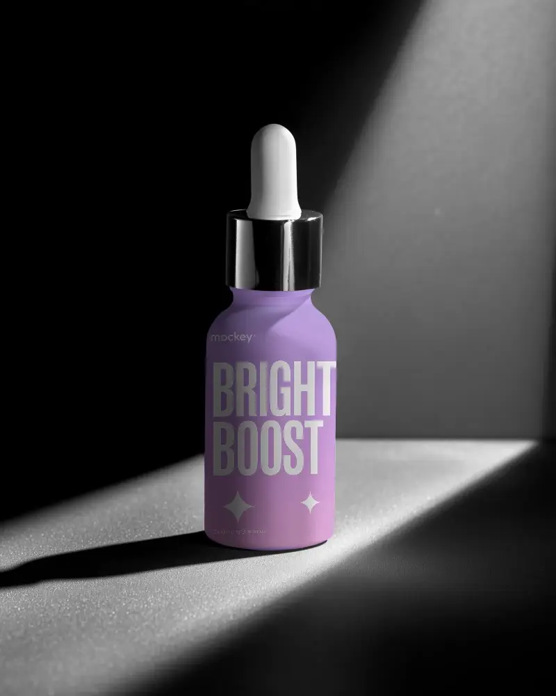 Elegant Dropper Bottle Mockup Showcasing Minimalist Design And Versatile Packaging Options