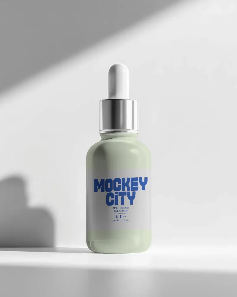 Minimal Dropper Bottle Product Mockup For Beauty And Skincare Brand Advertising