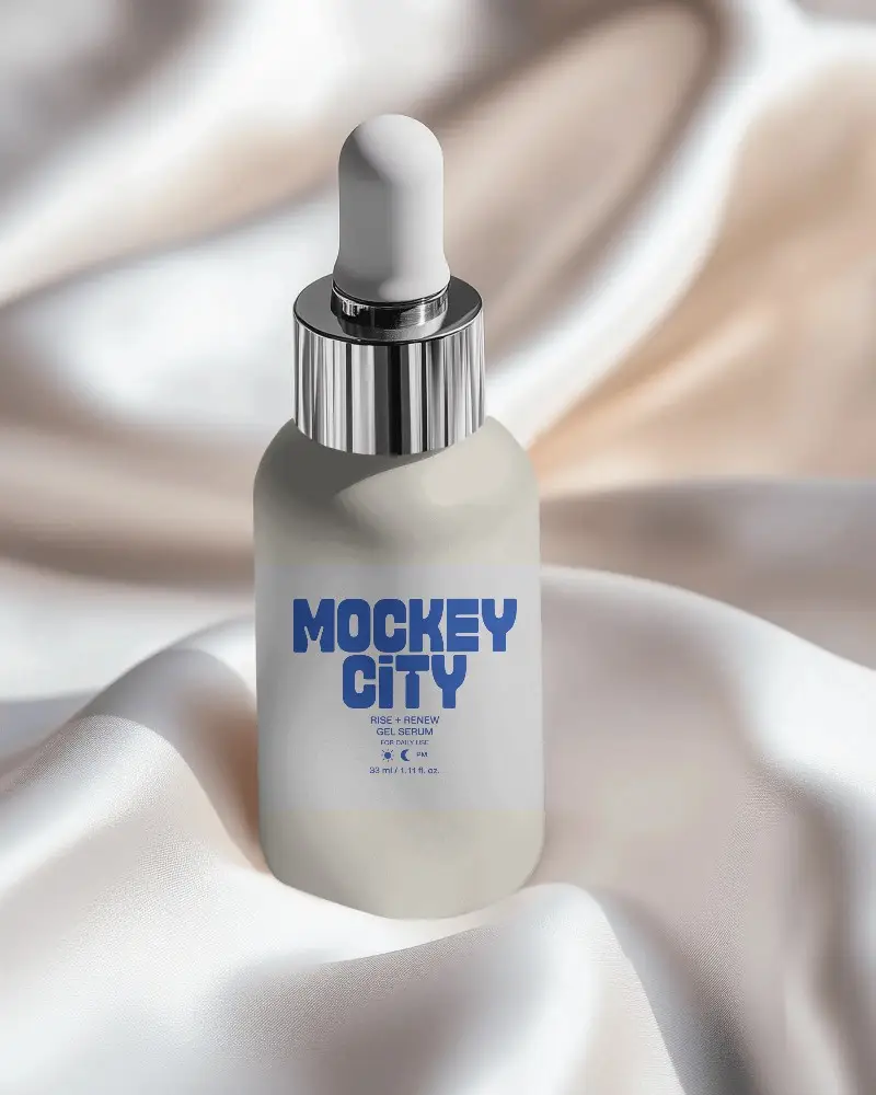 Luxury Dropper Bottle Mockup For Skincare Product Packaging And Beauty Brand Designs