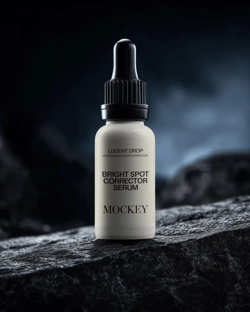 Elegant Dropper Bottle Mockup For Healthcare Vitamins And Beauty Product Promotional Use