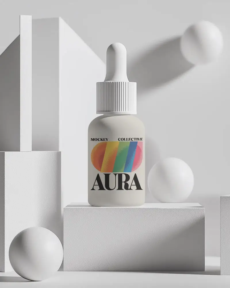 Minimalistic Dropper Bottle Mockup Showcasing Sleek Container With Modern Aesthetic