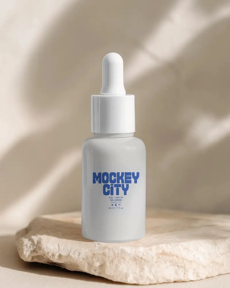 Sleek Dropper Bottle Mockup For Cosmetic Serum Packaging And Essential Oil Branding Templates