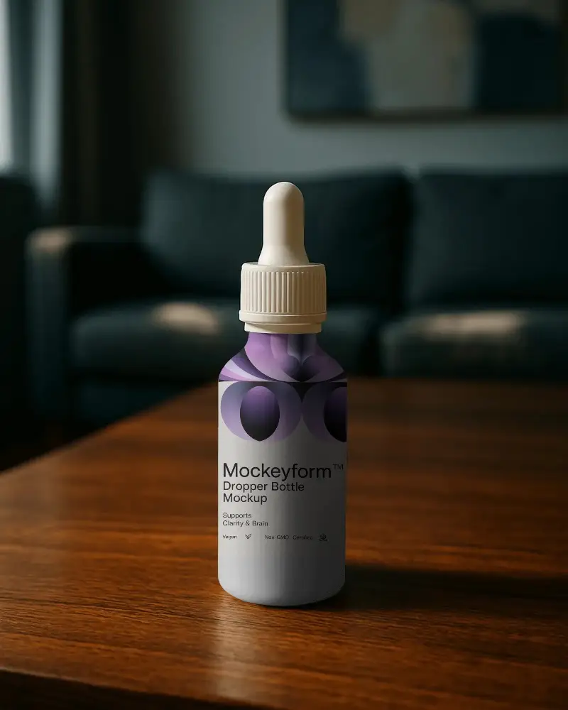 Premium Customizable Dropper Bottle Mockup For Essential Oils Serums And Skincare Products