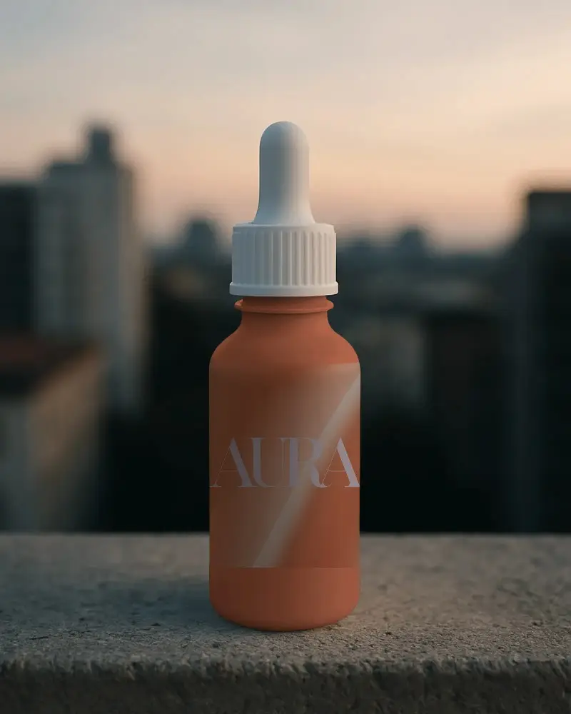 Realistic Dropper Bottle Mockup Template For Serum And Liquid Product Branding Display