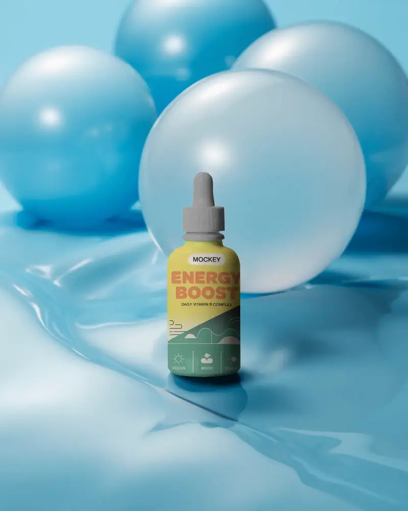 Premium Dropper Bottle Mockup For Cosmetic Packaging With Smooth Surface And Reflective Gloss