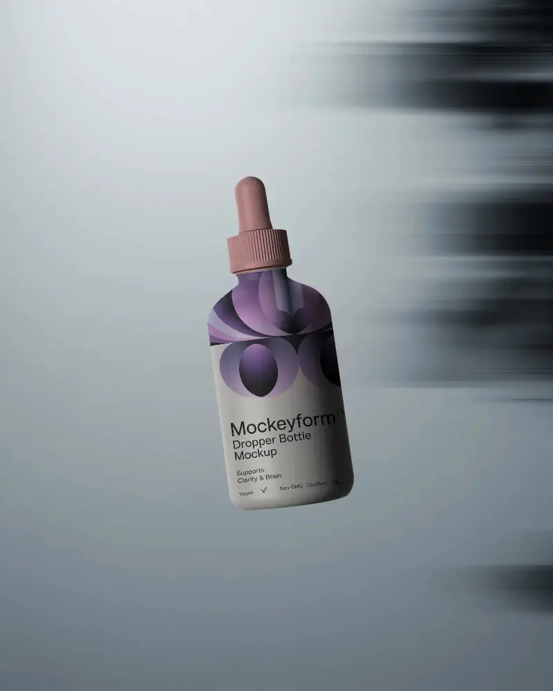 Minimalistic Dropper Bottle Mockup For Cosmetic And Essential Oils Presentation Purposes