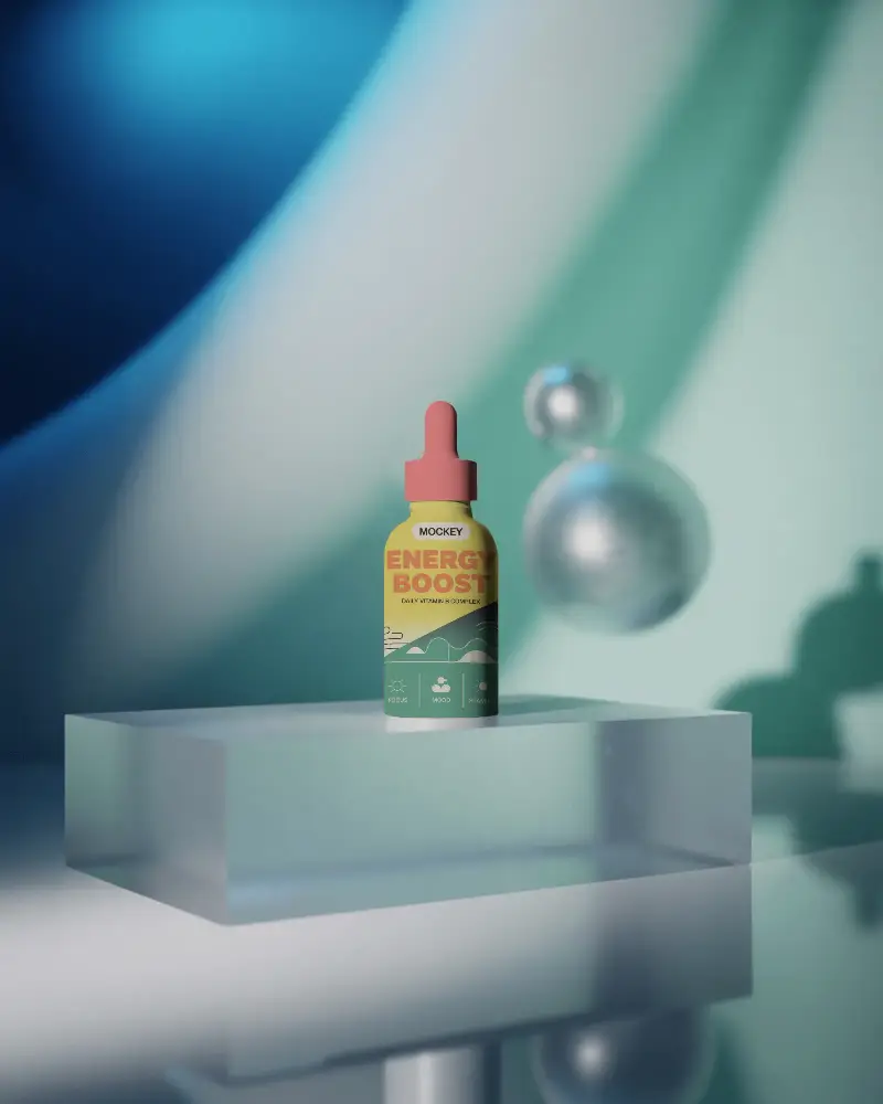 Minimalist Dropper Bottle Mockup Elegant Packaging Ideal For Cosmetic Products