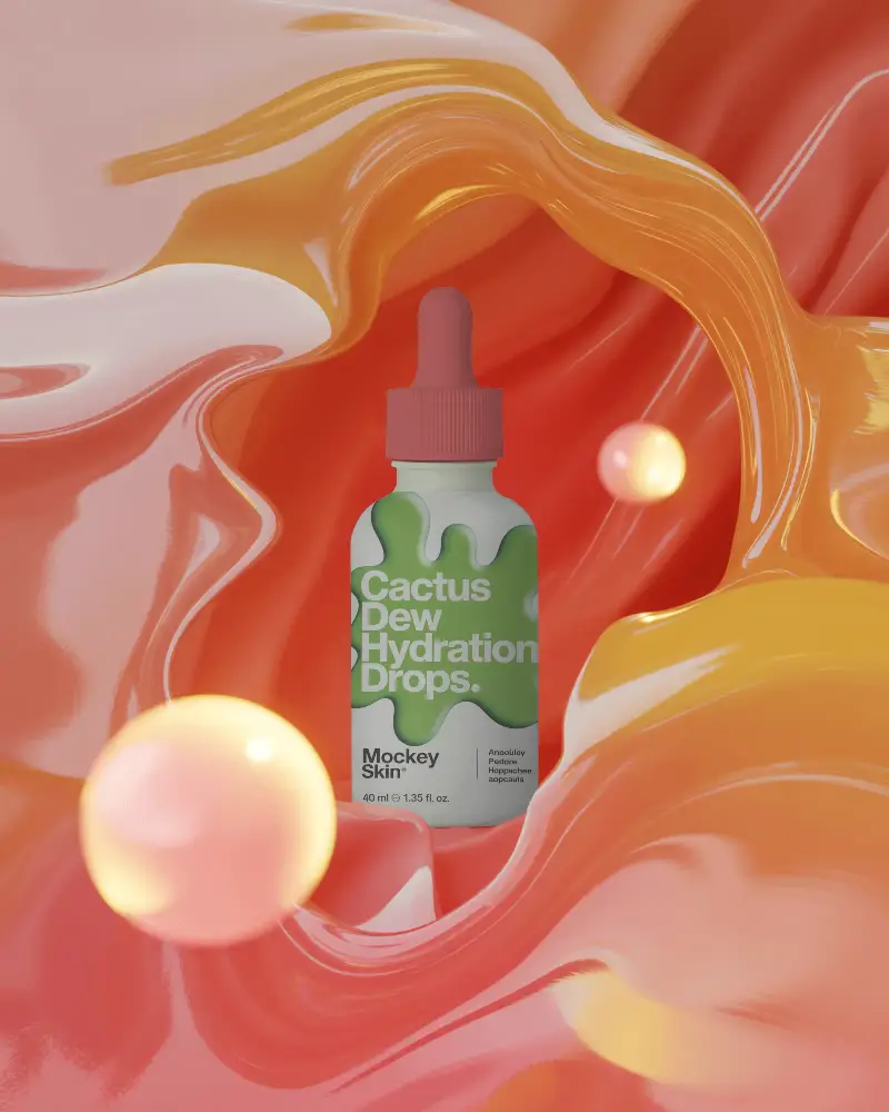 Elegant Dropper Bottle Mockup With Modern Abstract Background For Product Promotion