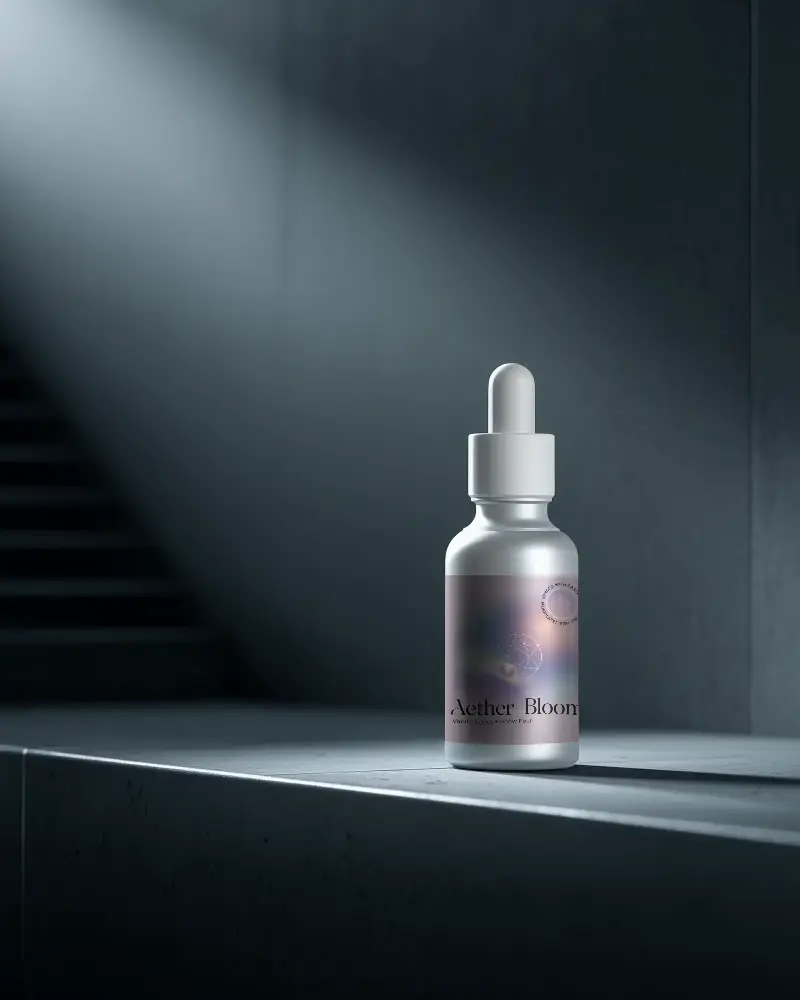 Sleek Dropper Bottle Mockup With Empty Label Ready For Custom Logo Or Text Presentation