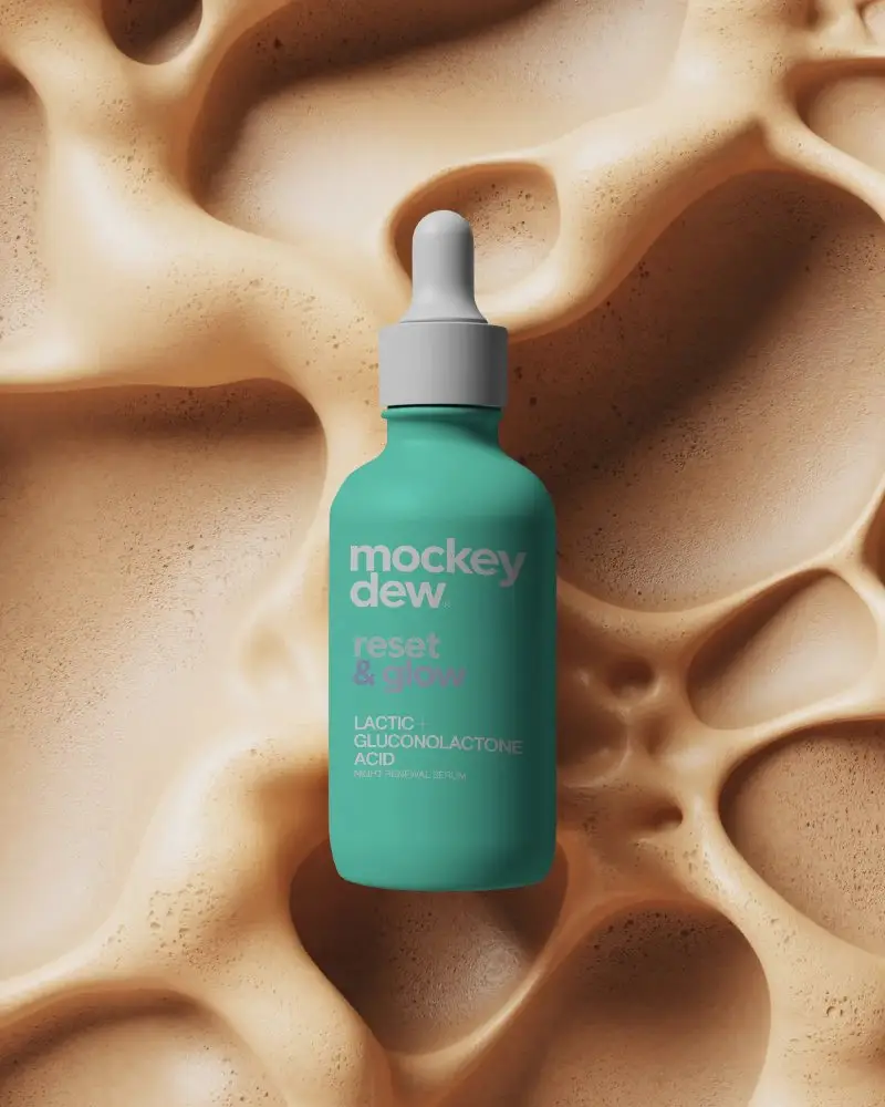 Clean Realistic Dropper Bottle Template On Abstract Textured Background For Product Branding