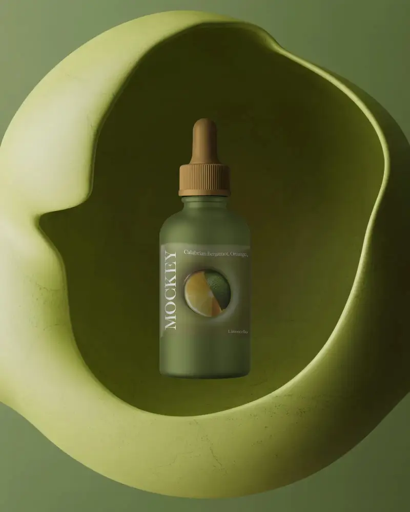 High Quality Dropper Bottle Mockup For Branding Label Display And Product Presentation